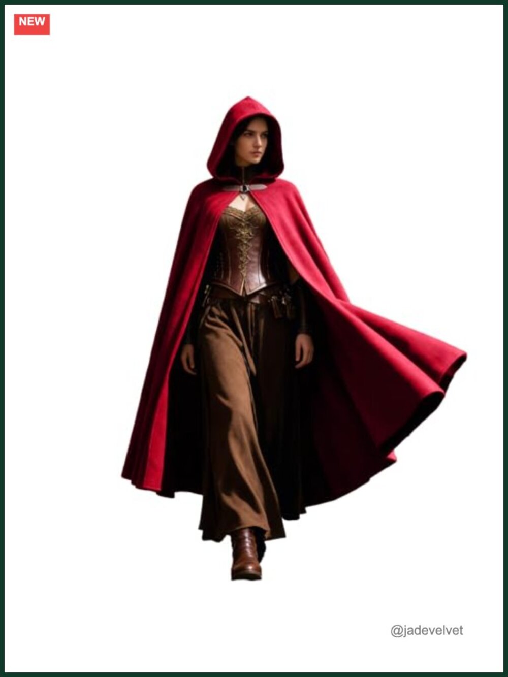 Renaissance Medieval Hooded Cloak Velvet Cape Cosplay Costume